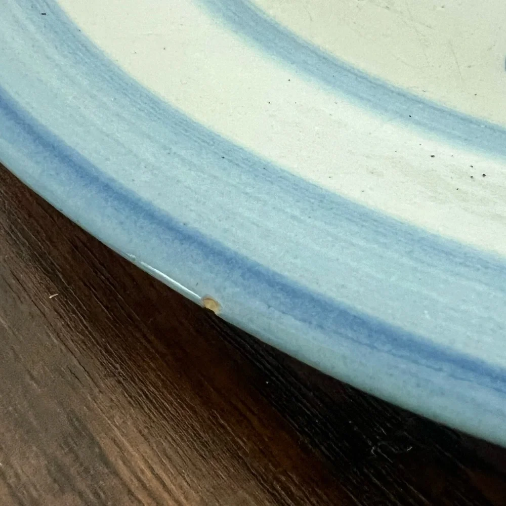 M A Hadley Vintage Stoneware Pottery Low Tide WHALE Dinner plate 11”